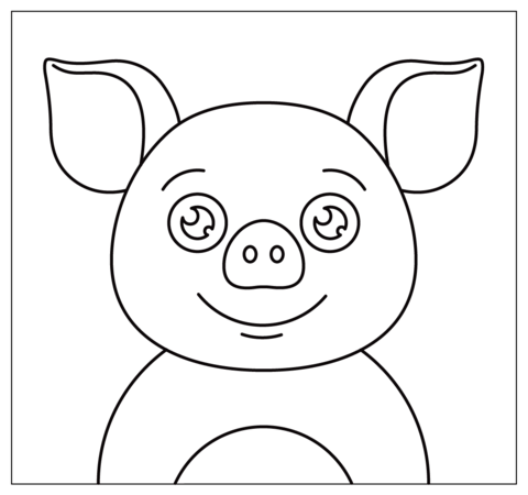 Pig Selfie Coloring Page